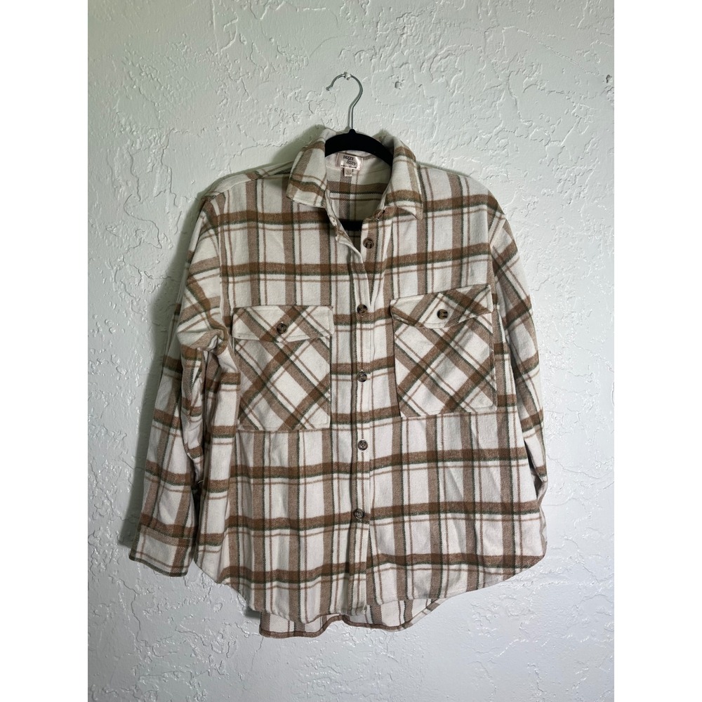 Dizzy Lizzy Plaid Shacket Flannel Button Up Jacket Size L